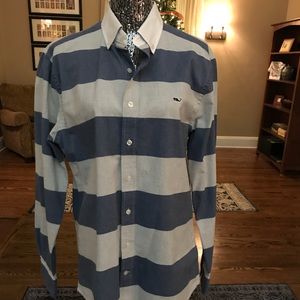 Vineyard Vines Rugby Striped Button Whale Shirt